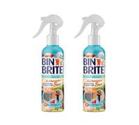 2x Bin Brite Bin Odour Neutraliser Spray 400ml - Mediterranean Sun - Coconut, Jasmine, Pineapple & Musk | 400mL Each [TWIN PACK] IMPERFECT LABEL