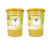 2x Biohazard Sharps Large Medical Bins 4 Litre Boxes