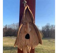 2X Bird Feeder Yard Decoration Birdhouse Old Man'S Head Pendant on the Resin Handicraft Pendant