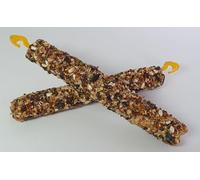 2x Bird Food NUTS + FRUITS XXL Sticks 165g Cockatoo Large Parakeets Cockatiel Parrots Treats Pack of Two Large 18cm Natural Baked in Bread Oven Flasks