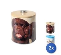 2X Biscuit Tin Decor Dogs Cm17xh20 Home
