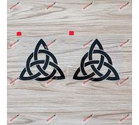 2X Black 10.2cm Celtic Trinity Knot Symbol Decal Sticker Car Vinyl | 2-Pack 4" Black for SUV Truck Sedan Van Laptop Bumper Window Removable No Background