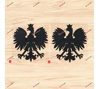 2X Black 10.2cm Polska Eagle Decal Sticker Coat of arms of Poland Herb Polski Polish Flag Car Vinyl Simple Style