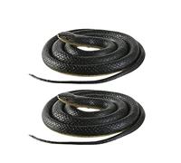 2X Black 120cm Soft Lifelike Rubber Snake Toys Decoration April Fool Day