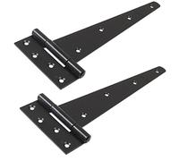 2X Black 14"/350mm Heavy Duty Tee Hinges - Long Gate/Shed/Door T Hinges