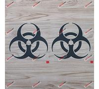2X Black 15.2cm Biohazard Warning Sign Decal Sticker Car Vinyl die-Cut no backgroud