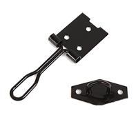 2X Black 75mm Wire Hasp & Staple Latch/Lock for Cupboards/Hutches/Cages/Sheds