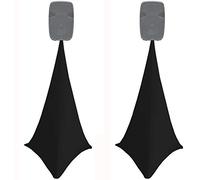 2x black double sided spandex stretch speaker stands scrims, tripod cover