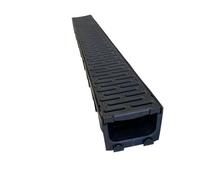2X Black Polypipe Drainage Channel Plastic 1M Length A15