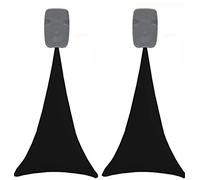 2x black single sided spandex stretch speaker stands scrims, tripod cover