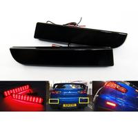 2x Black Smoked Lens Rear Bumper Reflector LED Fog Tail Stop Brake Light DRL For 2008-up Mits Lancer Evo X Outlander ASX