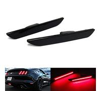 2x Black Smoked Lens Rear Bumper Reflector Red LED Side Marker Light Fit For 2015-2022 Mustang VI S550