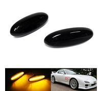 2x Black Smoked Lens Side Indicator Amber LED Marker Repeater Light Fit For 323 626 MPV Premacy Tribute RX-7 Ranger Pickup