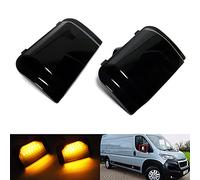 2x Black Smoked Lens Side Mirror Indicator Amber LED Marker Repeater Light For 2006+ Boxer Jumper Relay Ducato 2022+ Movano C