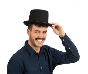 2x Black Top Hat Victorian Fancy Dress Hat Byron Carnival Hat Gentleman Costume