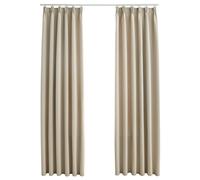 vidaXL 2x Blackout Curtains with Hooks Anthracite 140x245cm Drapery Blind