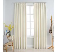 vidaXL Blackout Curtains 2 pcs with Hooks Velvet Black 140x245 cm UK NEW