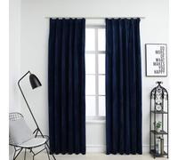 vidaXL Blackout Curtains 2pcs with Hooks Velvet Antique Pink 140x175cm UK NEW