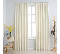 vidaXL 2x Blackout Curtains with Hooks Velvet Beige 140x245cm Drapery Blinds