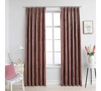 vidaXL Blackout Curtains 2 pcs with Hooks Velvet Cream 140x225 cm UK NEW