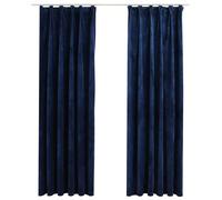 2x Blackout Curtains with Hooks Velvet Blinds Multi Colours Multi Sizes vidaXL