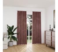 vidaXL 2x Blackout Curtains with Hooks Velvet Beige 140x225cm Drapery Blinds