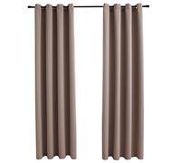 2x Blackout Curtains with Metal Rings Black 140x225cm Blind Drapery vidaXL