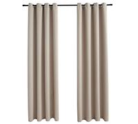 2x Blackout Curtains with Metal Rings Black 140x225cm Blind Drapery vidaXL