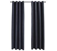 2x Blackout Curtains with Metal Rings Drapery Multi Colours Multi Sizes vidaXL