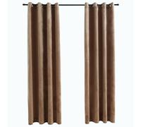 2x Blackout Curtains with Metal Rings Velvet Multi Colours Multi Sizes vidaXL