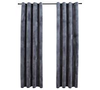 2x Blackout Curtains with Metal Rings Velvet Multi Colours Multi Sizes vidaXL