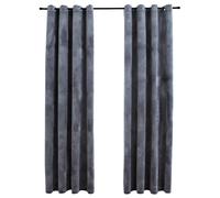 2x Blackout Curtains with Metal Rings Velvet Multi Colours Multi Sizes vidaXL
