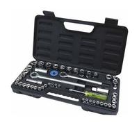 2x Blackspur Size Socket Set With Storage Case Metallic Silver Pk52 (12.11/Unit)