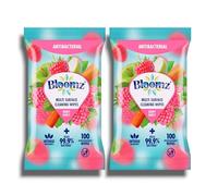 2x Blōōmz | Antibacterial Multi Surface Cleaning Wipes - Berry Burst Fragrance | 100 Biodegradable Wipes | Kills 99.9% Bacteria | 100 Wipes in Each