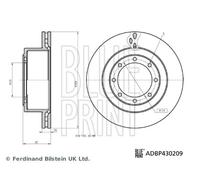 2X Blue Print ADBP430209 Rear Brake Disc Vented 308mm Fits Maxus Deliver 9
