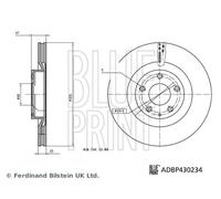 2X Blue Print ADBP430234 Front Brake Disc Vented 326mm Fits Mazda Mx-30