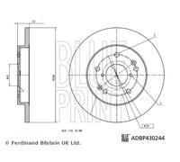 2X Blue Print ADBP430244 Rear Brake Disc Solid 268mm Fits Byd Yuan Plus
