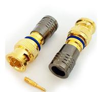 2X Bnc Compression Connectors Rg6 Crimp Male Plugs Coaxial Cable Cctv Install