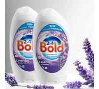 2x Bold Washing Liquid Gel 24 Washes 840ml, Lavender& Camomile,Detergent & Fabric Softener(48 Washes)