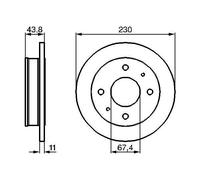 Bosch Brake Discs 0986478727 - Solid Front 229.8mm - Pair for Hyundai Amica/Atoz MX 1.0 (98-00)