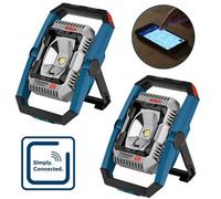 2X Bosch Gli 18V1900C 18V Led Cordless Floodlight Site Light Bluetooth Connected