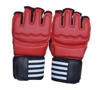 2x Boxing Gloves, PU Leather Sparring Gloves with Open Palms, Wear Resistant Training Mitts for Muay Thai, Punching Bag, Fitness, Unisex Men Women (Red)- XL