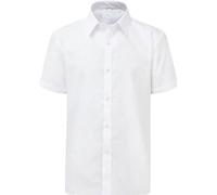 2x BOYS SCHOOL SHIRTS COLLARED SHORT SLEEVES UNIFORM FORMAL OFFICE WEAR New (White, 15.5" Collar)