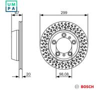 2x BRAKE DISC 0 986 479 A09 FOR PORSCHE BOXSTER/718 CAYMAN MDD.NC MDJ.UB 2.5L