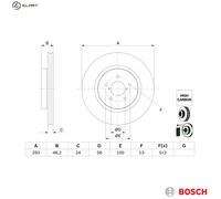 2x Brake disc Vented 0 986 479 H28 BOSCH for SUBARU XV IMPREZA Hatchback