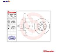 BREMBO 08.5086.34 Brake disc