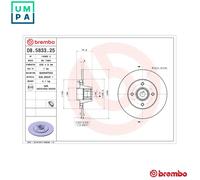 2x BRAKE DISC 08.5833.25 FOR RENAULT K4J713/712/710/711/715 1.4L 4cyl CLIO II