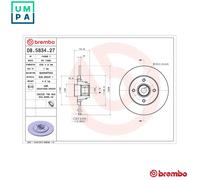 2x BRAKE DISC 08.5834.27 FOR RENAULT F7R714/710 2.0L 4cyl MEGANE I