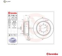 2x BRAKE DISC 08.7106.11 FOR MITSUBISHI CHALLENGER/SHOGUN/SPORT PAJERO/II/SFX