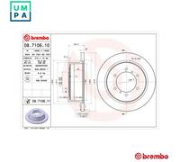 2x BRAKE DISC 08.7106.11 FOR MITSUBISHI CHALLENGER/SHOGUN/SPORT PAJERO/II/SFX